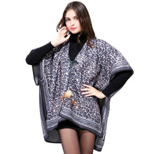 spain euro style women poncho leopard print scarf tie front warm cardigan cape shawl long scarves pashmina TIML66