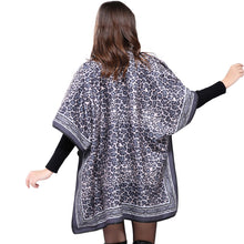 spain euro style women poncho leopard print scarf tie front warm cardigan cape shawl long scarves pashmina TIML66