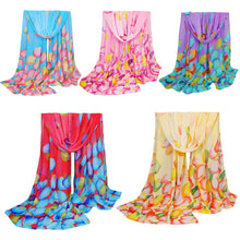 Chiffon Women Scarf Contrast Colorful Polka Dot Print Long Design Thin Pashmina Shawl And Scarves 5 Colors TIML66 TIML66