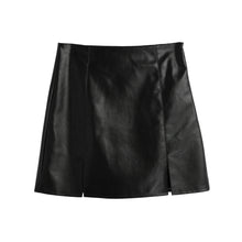 soft women skirts side zipper pu skirts short slim a line black mini skirt saias femininas TIML66