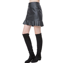 Europe Women Sexy PU Leather Skirt Solid Color PU Mini Skirts Womens OL Casual Slim Clubwear Faldas Black TIML66 TIML66