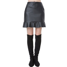 Europe Women Sexy PU Leather Skirt Solid Color PU Mini Skirts Womens OL Casual Slim Clubwear Faldas Black TIML66 TIML66