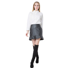 Europe Women Sexy PU Leather Skirt Solid Color PU Mini Skirts Womens OL Casual Slim Clubwear Faldas Black TIML66 TIML66