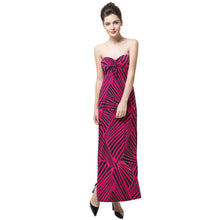 style striped print elegant dress off the shoulder padding-string sexy party dress women long maxi dress vestidos TIML66