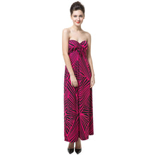 Style Striped Print Elegant Dress Off the Shoulder Padding String Sexy Party Dress Women Long Maxi Dress Vestidos XL TIML66 TIML66