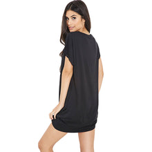 Long Women T-Shirt Letter Print Short Sleeve Casual Loose Tops Women Tee Shirt Blusas Plus Size Black TIML66 TIML66