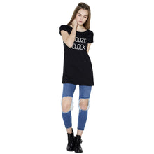 Long Women T-Shirt Letter Print Short Sleeve Casual Loose Tops Women Tee Shirt Blusas Plus Size Black TIML66 TIML66