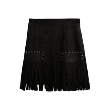 vintage skirts womens sexy rivet suede leather skirt tassel zipper elegant a line mini skirt faldas mujer TIML66