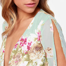 Floral Print Chiffon Mini Dress Sexy Off shoulder Boho Beach Dresses Long Sleeve Party Short Dress Cold Shoulder TIML66