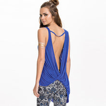 sexy women tank top cross back o neck asymmetric hem backless loose casual vest camisole top blue grey TIML66