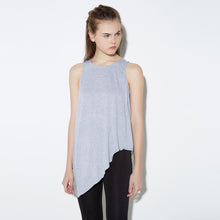 sexy women tank top cross back o neck asymmetric hem backless loose casual vest camisole top blue grey TIML66