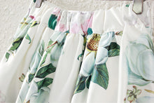 Retro Women Vintage Skirt Peony Floral Print A-Line Pleated Skirt Women Elastic High Waist Side Zipper Midi Skirt TIML66 TIML66