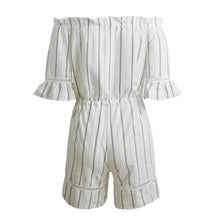 Rompers Women Jumpsuits Striped Off Shoulder Tassel Fringe Short Playsuit Casual Beachwear Overalls White TIML66 TIML66