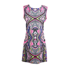 Sexy Women Dress Floral Print O-Neck Sleeveless Boho Dress Back Zipper Party Dress Plus Size Beachwear Vestidos TIML66 TIML66