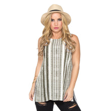 tank top women sleeveless striped linen casual tee shirt vest women tops asymmetrical hem tank top grey TIML66