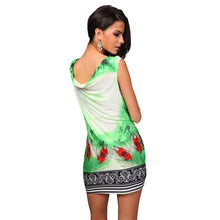 Vintage Women Dress Retro Print Chain Bodycon Bandage Dress Sleeveless Party Mini Sexy Club Dresses Vestidos TIML66 TIML66