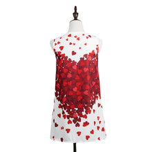 Women Casual Dress Love Heart Print Round Neck Elegant Ofiice Dress Sleeveless Robe Party Dresses Vestidos Beachwear TIML66 TIML66