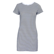 women dress striped short sleeve mini party dress white o neck casual loose dress beachwear vestidos TIML66