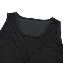 womens blouse ol chiffon shirt o neck sleeveless lace shirt women tops plus size blusas femininas black TIML66