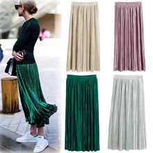 vintage pleated skirt maxi boho skirts womens solid high waist chiffon long tutu skirt jupe femme TIML66