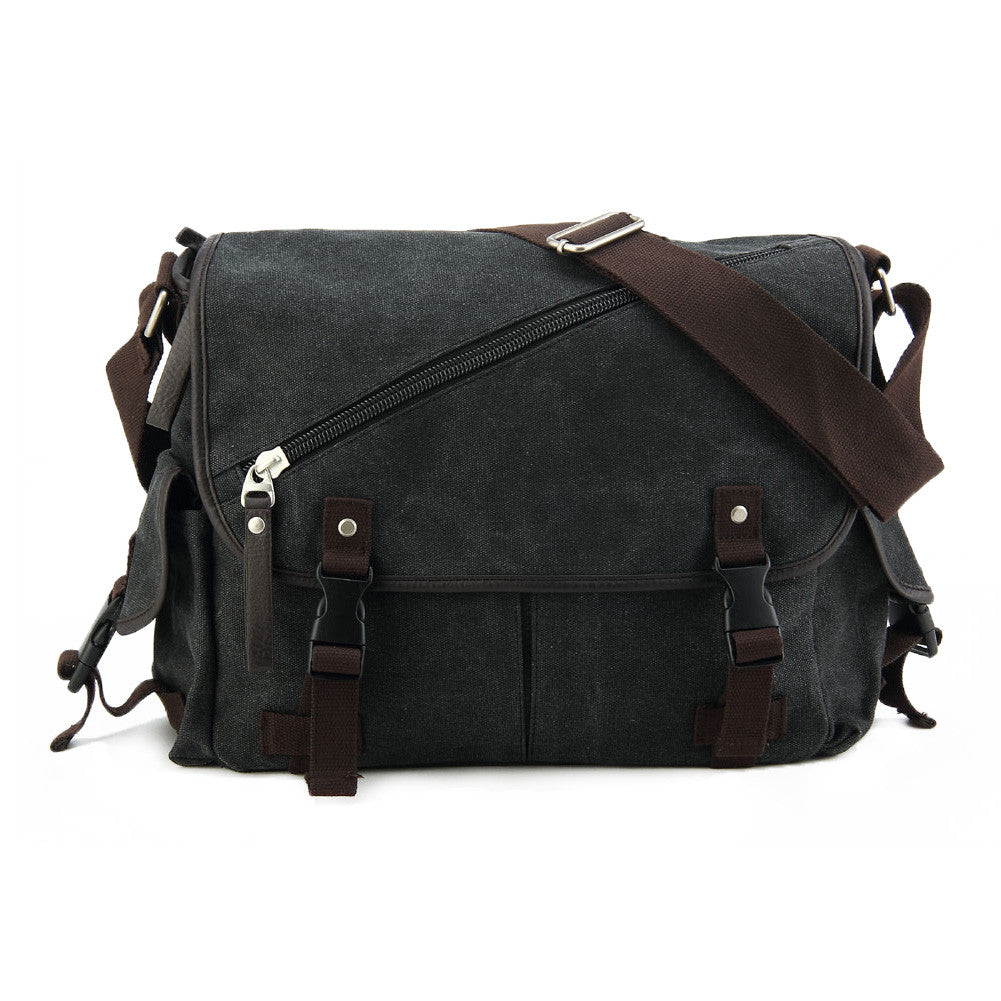 Vintage Men Messenger Bags Canvas Shoulder Hand Bag Student Business Boy Crossbody Bag Zipper Brief Travel Handbag TIML66 TIML66