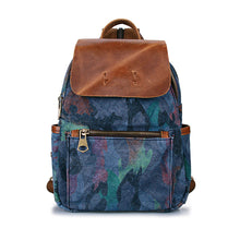 Vintage Women Camouflage Printing Canvas Backpack Leather Retro Small Shoulder Chest Bag Camo Travel Bag Mochila Feminina TIML66 TIML66