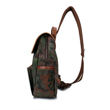 Vintage Women Camouflage Printing Canvas Backpack Leather Retro Small Shoulder Chest Bag Camo Travel Bag Mochila Feminina TIML66 TIML66