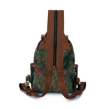 Vintage Women Camouflage Printing Canvas Backpack Leather Retro Small Shoulder Chest Bag Camo Travel Bag Mochila Feminina TIML66 TIML66