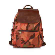 Vintage Women Camouflage Printing Canvas Backpack Leather Retro Small Shoulder Chest Bag Camo Travel Bag Mochila Feminina TIML66 TIML66