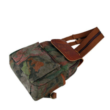 Vintage Women Camouflage Printing Canvas Backpack Leather Retro Small Shoulder Chest Bag Camo Travel Bag Mochila Feminina TIML66 TIML66