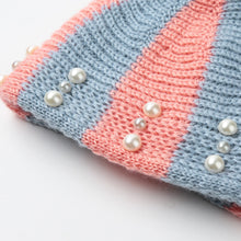 Colorful Snow Caps Striped Knitted Beanie Hat With Pom Pom Bead Hip Hop Skullies Cap TIML66 TIML66