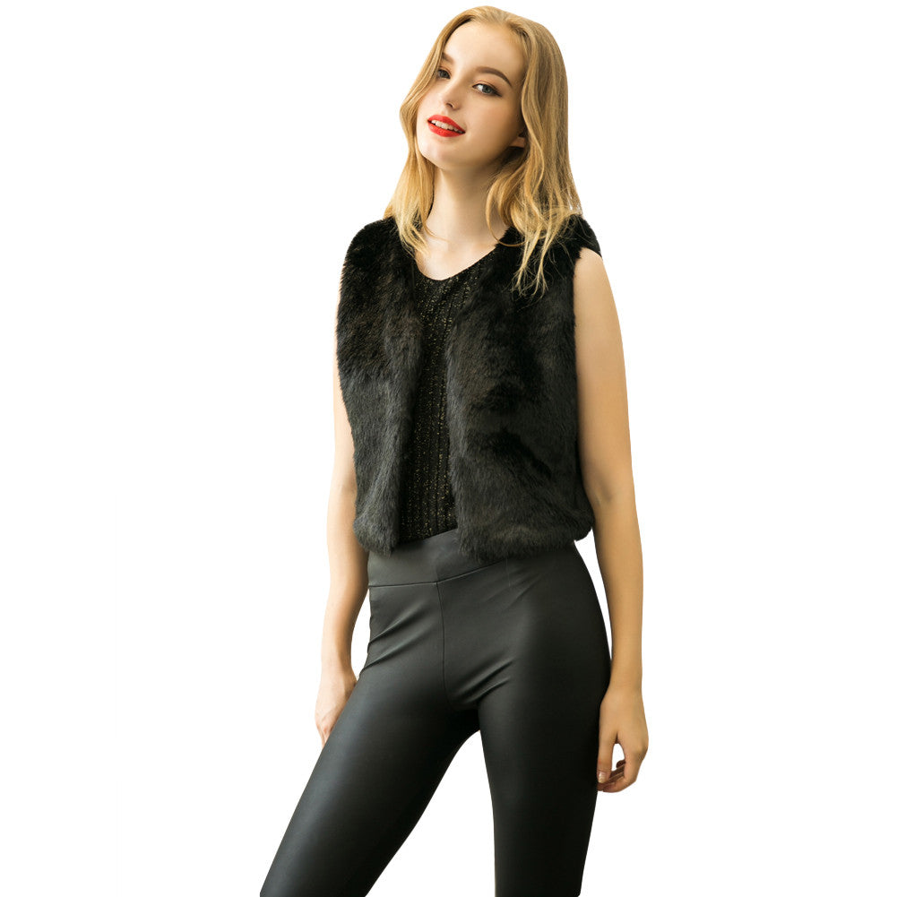 Coat Women Faux Fur Vest Shitsuke Fuorrure Fur Vest Woman Gilet Veste Warm Shaggy Vest Waistcoat TIML66 TIML66