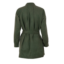 women thin parka coat rond neck long sleeve casual coat for women windbreaker top dark green TIML66