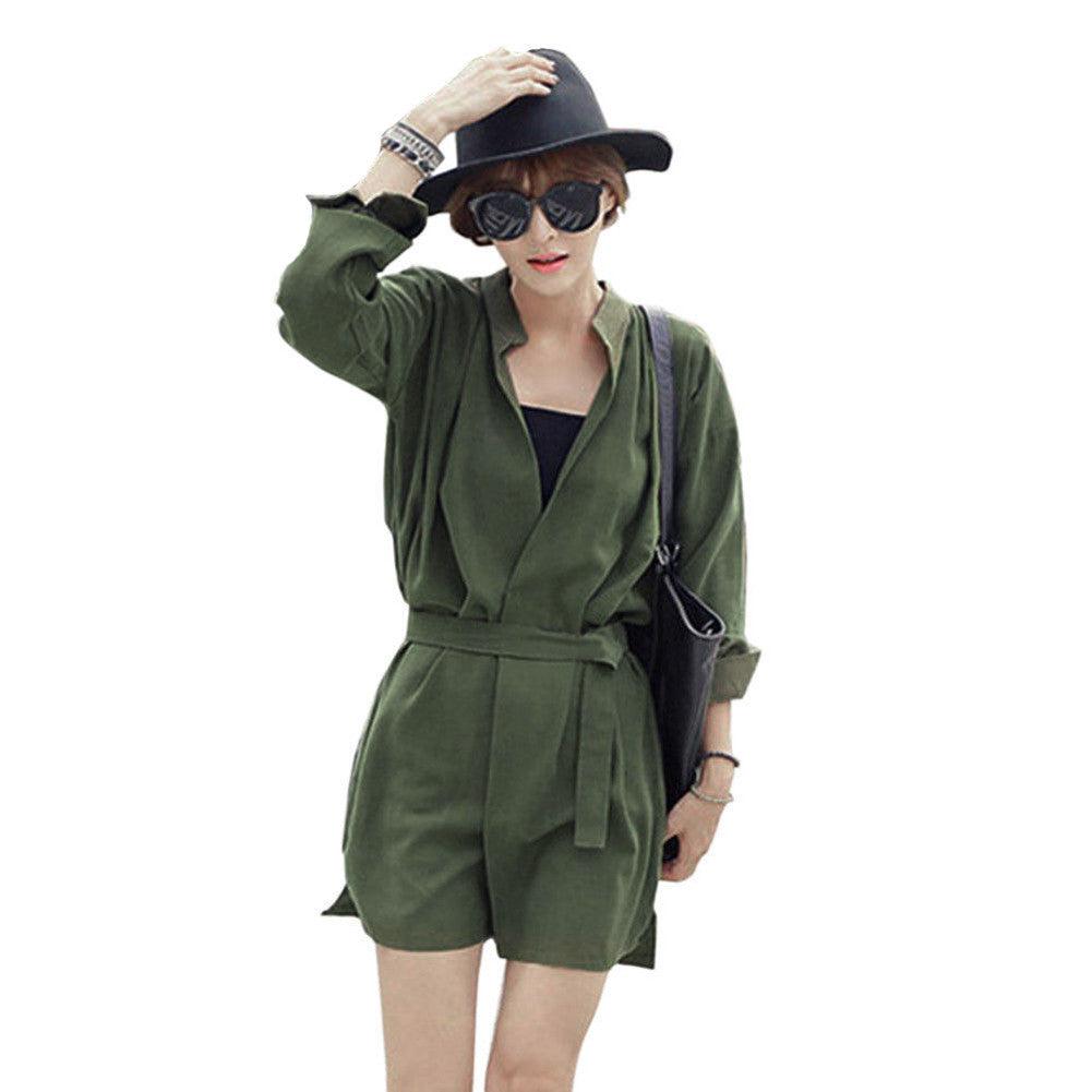 women thin parka coat rond neck long sleeve casual coat for women windbreaker top dark green TIML66