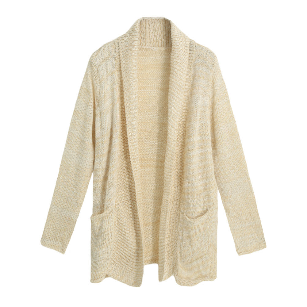 Women Knitted Cardigan Warm Cardigan With Pockets Long Sleeve Casual Outwear Ladies Sweaters Coat TIML66 TIML66