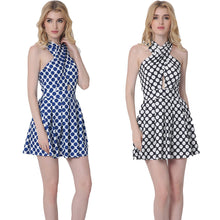 Women Criss Cross Design Mini Dress Dots Sexy Backless Office Dress Ruched Zip Back Party Dress BlackBlue Vestido De Festa TIML66 TIML66