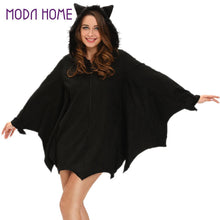 Women Halloween Bat Costume Dress Hooded Zipper Long Sleeve CosPlay Sexy Adult Uniform Mini Dress Black Deguisement Adultes TIML66 TIML66