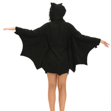 Women Halloween Bat Costume Dress Hooded Zipper Long Sleeve CosPlay Sexy Adult Uniform Mini Dress Black Deguisement Adultes TIML66 TIML66
