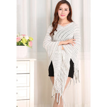women ladies cape coat poncho knit oblique tassels echarpe women warm pashmina spain design pullover scarves wraps TIML66