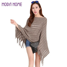 women ladies cape coat poncho knit oblique tassels echarpe women warm pashmina spain design pullover scarves wraps TIML66