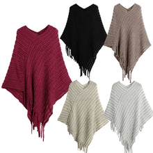 women ladies cape coat poncho knit oblique tassels echarpe women warm pashmina spain design pullover scarves wraps TIML66