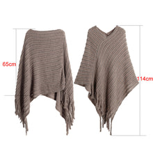 women ladies cape coat poncho knit oblique tassels echarpe women warm pashmina spain design pullover scarves wraps TIML66