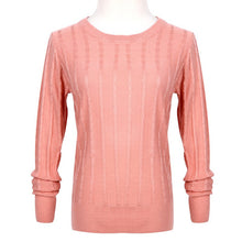 Women Lady Long Sleeve Round Neck Twisted Knit Sweater Pullover Jumper Tops TIML66
