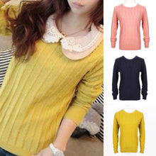 Women Lady Long Sleeve Round Neck Twisted Knit Sweater Pullover Jumper Tops TIML66