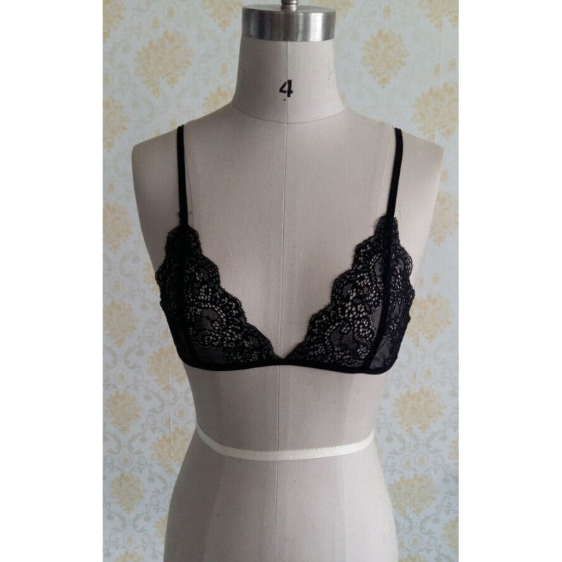 women sexy floral lace triangle bra bustier sheer bralette unpadded camis crop top lady bras clothes TIML66