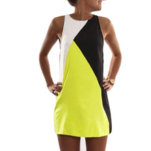 women dresscolor block casual mini dress ladies sleeveless patchwork party dresses plus size vestidos xxxxxl TIML66
