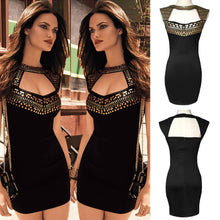 Women Dress Hollow Out Sleeveless Party Dress Sexy Club Mini Dress Bodycon Dress Vestidos de Festa TIML66 TIML66
