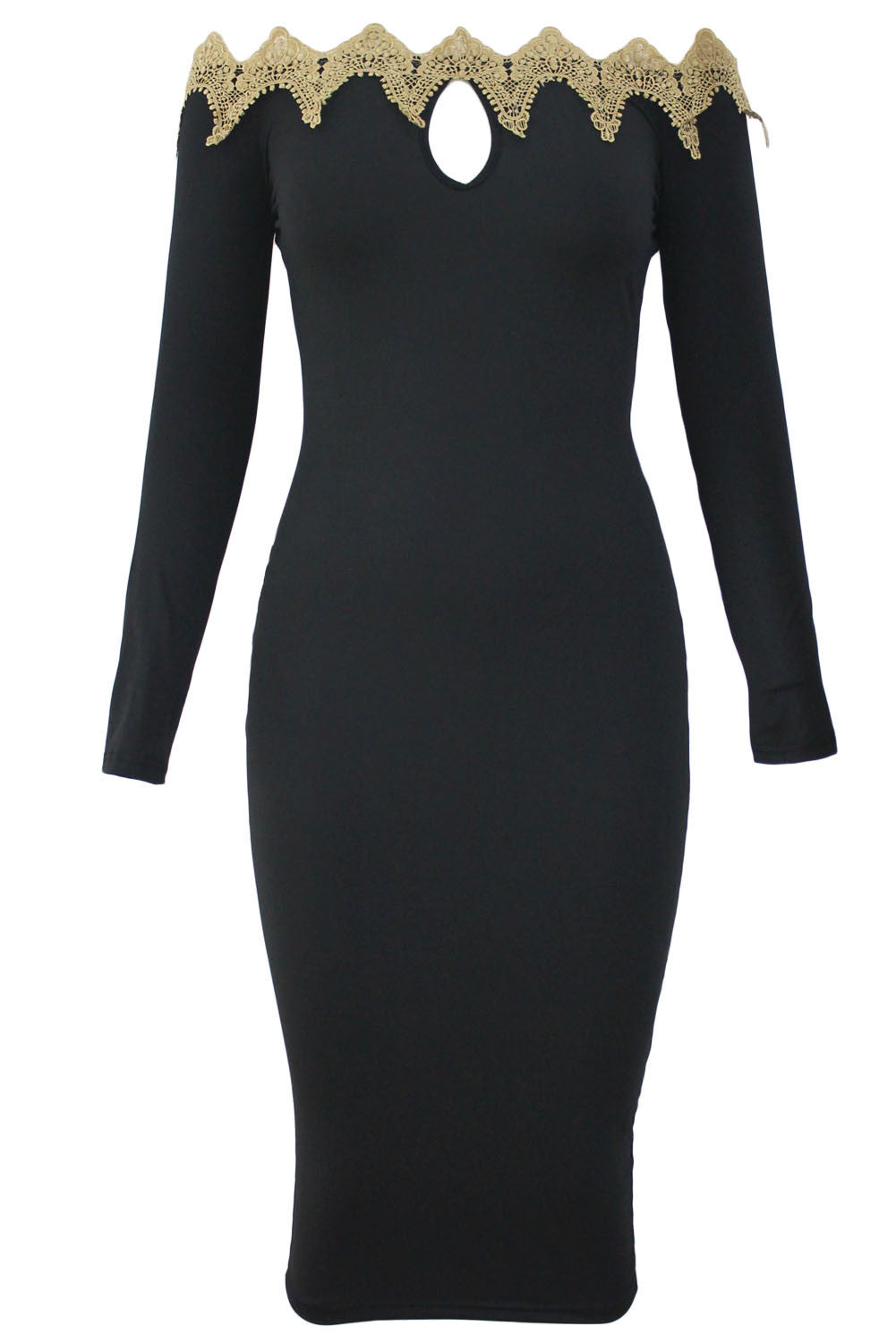 womens dress slim bodycon midi dresses sexy pencil dresses vestidos applique black off shoulder elegant lace dress TIML66