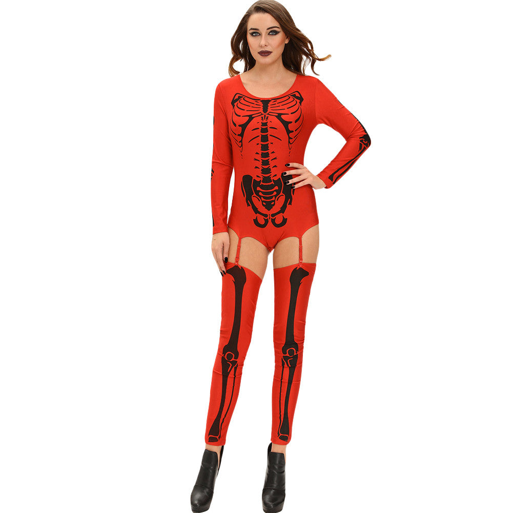 Womens Halloween Skeleton Costume Ropa Esqueleto For Woman Adults Cosplay Uniform Vestido Esqueleto Ladies Robe Squelette TIML66 TIML66