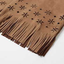 Womens Retro Korean Sexy Suede PU Leather Skirt Tassel Hollow Out Gonna Steampunk Skirt Zipper Elegant Mini Skirt TIML66 TIML66